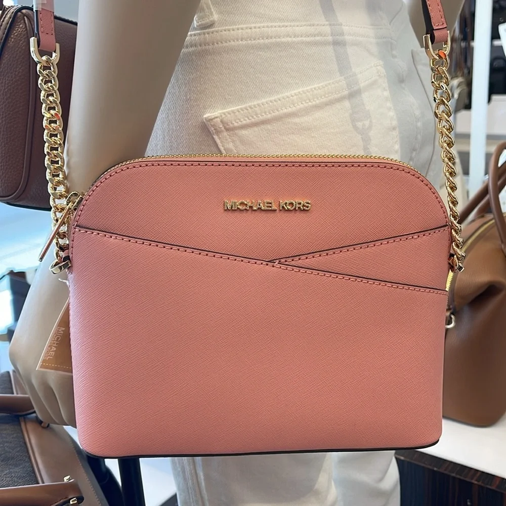 MICHAEL KORS  Jet Set Travel Medium Dome Crossbody Bag XCROSS XBODY Primrose NWT